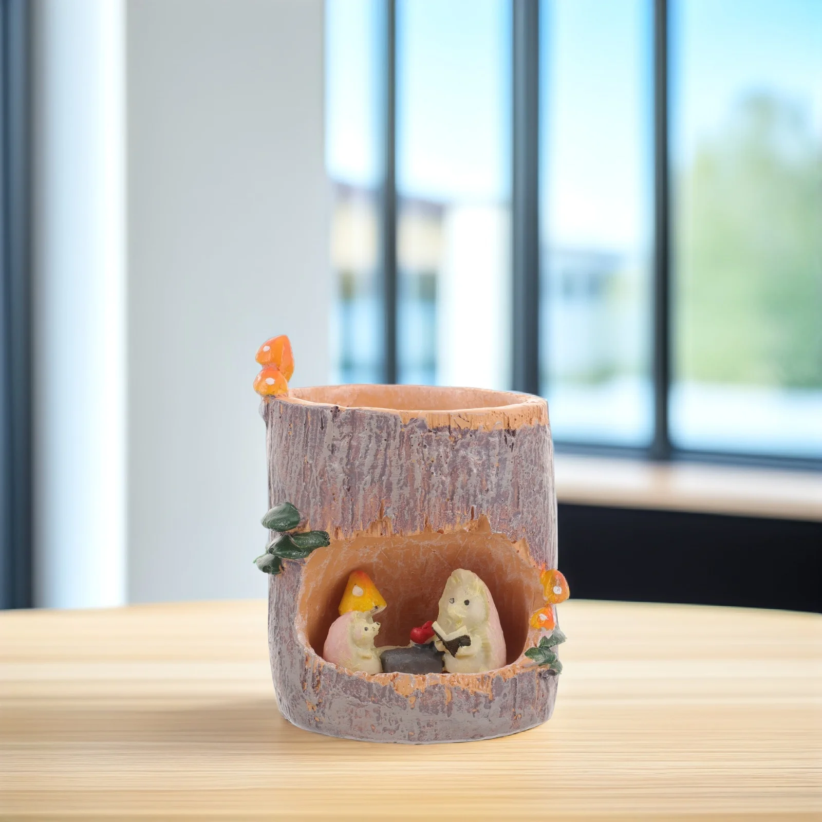 

Flower Sedum Succulent Pot Resin Tree Hollow Design Bonsai Trough Box Shelf Storage Home Office Garden Decor Living Room Balcony