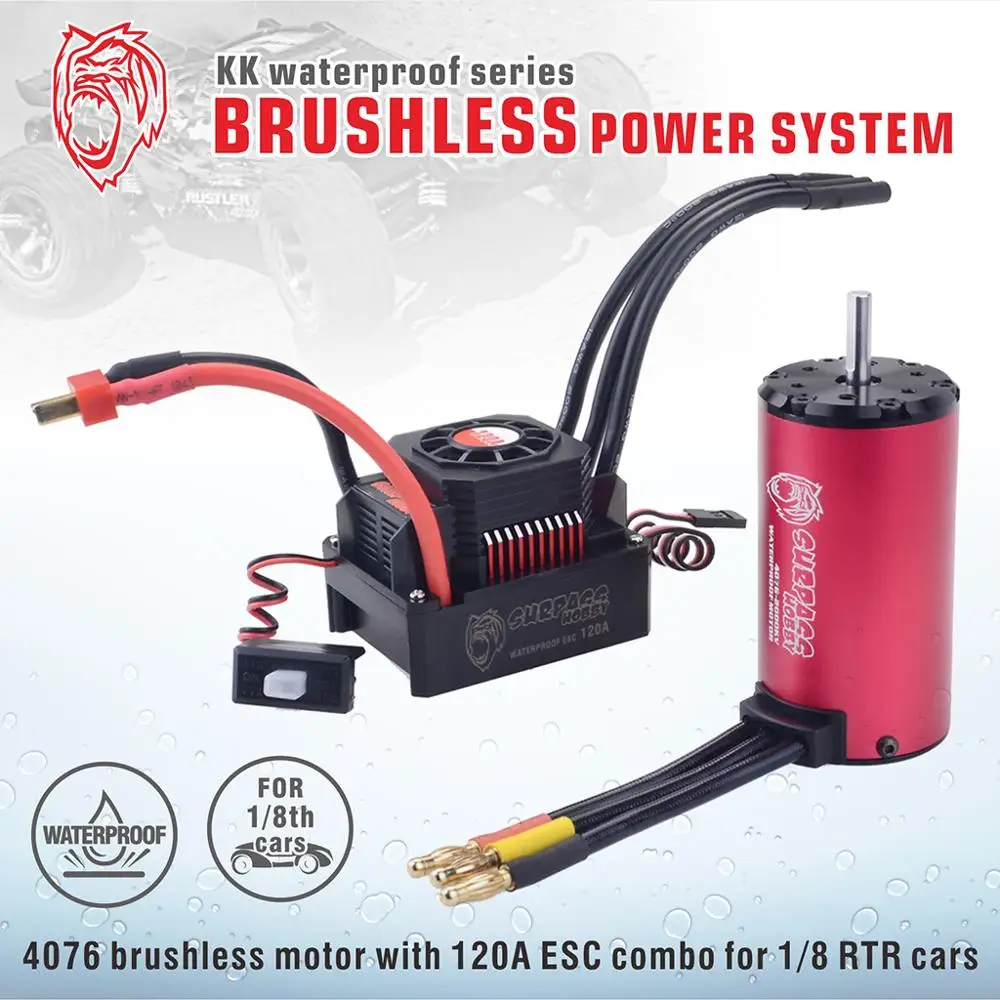 تجاوز هواية KK 1/8 RC الانجراف سباق السيارات فرش السيارات كومبو 4076 2000KV 2250KV مع 120A 180A ESC محرك عالي السرعة مقاوم للماء #3
