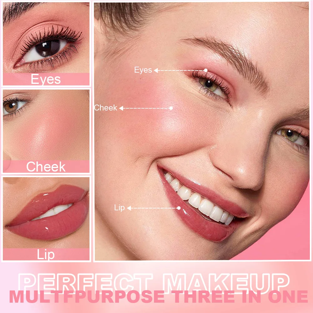 DUNUF nuevo colorete en crema multifuncional colorete facial maquillaje hidratación Natural lápiz labial rojo rosa sombra de ojos maquillaje brillo de labios