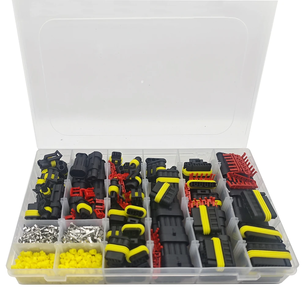 808-teiliges Wasserdichtes Automobil-Elektrosteckverbinder-Set 50 Sätze Kabelverbinder-Stecker-Kit 1/2/3/4/5/6 Pin Steckverbinder-Set – Detail 1