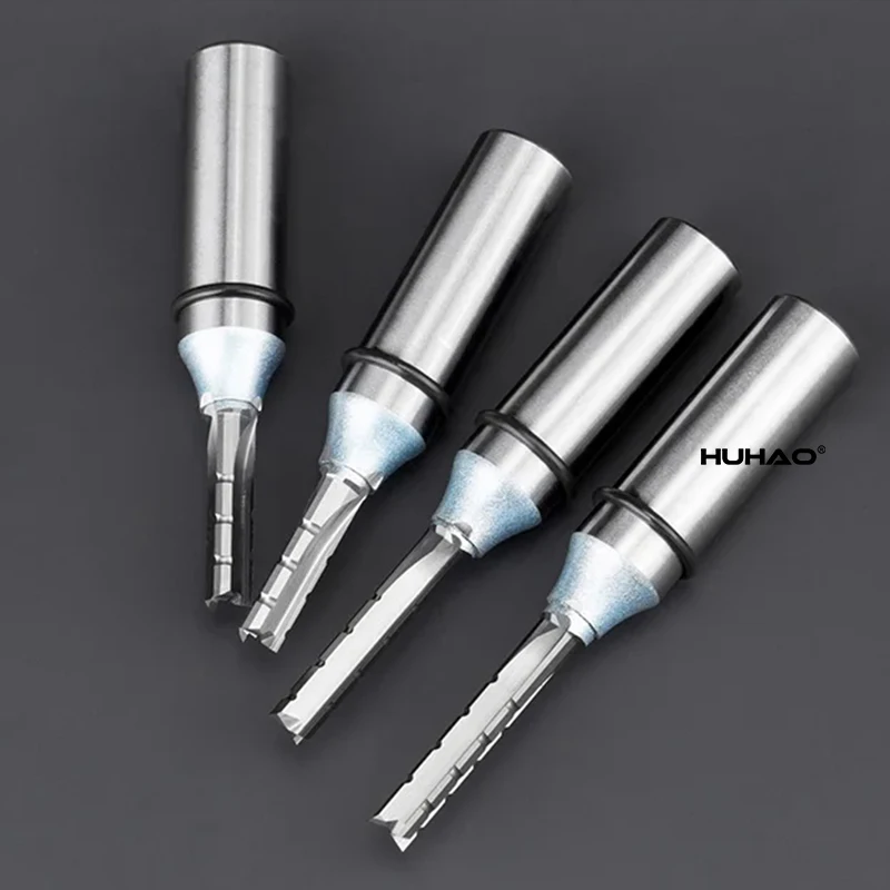 HUHAO Straight Cutter 12.7mm Shank Cnc Wood Milling Cutter 3 Flutes Carbide End Mill Mdf Cnc Router Bits Woodworking Tools