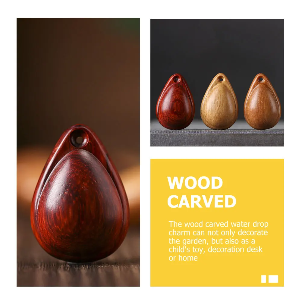 

Lovely Wooden Water Drop Pendant Charm Adorable Keychain Ornament For Diy Home Decor Car Accessories Creative Gift Kids Adults