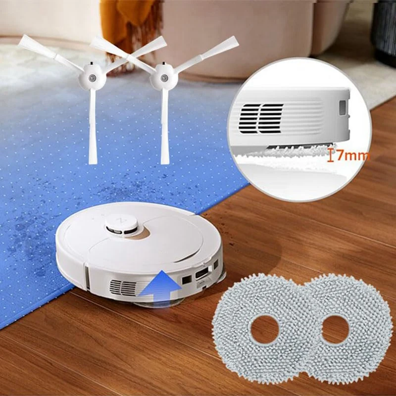 15PCS Für Roborock Q Revo /Roborock P10 A7400RR Roboter Staubsauger Wichtigsten Seite Pinsel Staubbeutel Mopp Filter teile Kit