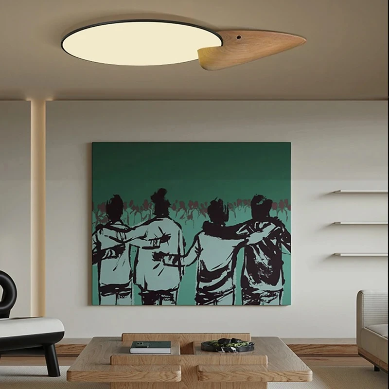 

Французские ретро деревянные светодиодные потолочные светильники с регулируемой яркостью, вращающийся акриловый абажур для гостиной, спальни, кухни, ресторана, подвесные светильники