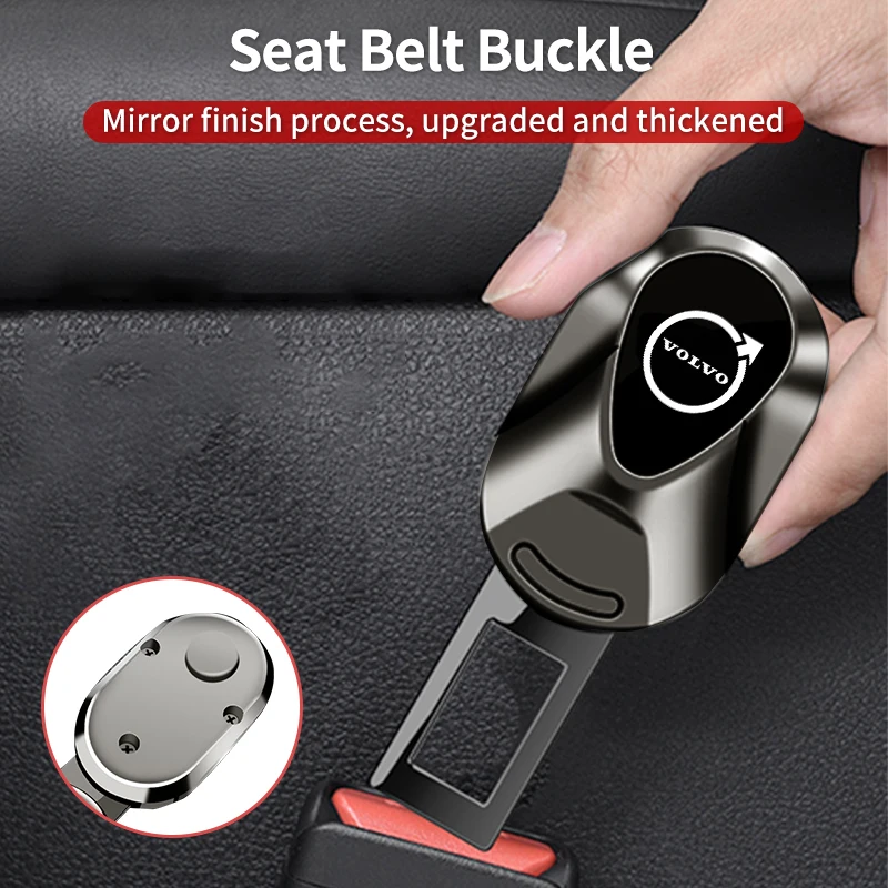 

Car Sticker Seat Belt Extender Metal Safety Belt Buckle Clip For Volvo S60 XC90 XC60 C30 C70 XC40 V40 XC70 V70 V60 V50 S80