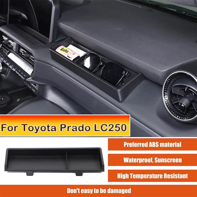 For Toyota Land Cruiser Prado 250 LC250 2024-2025 ABS Black Car Passenger Side Glove Box Storage Tray Interior Car Accessories