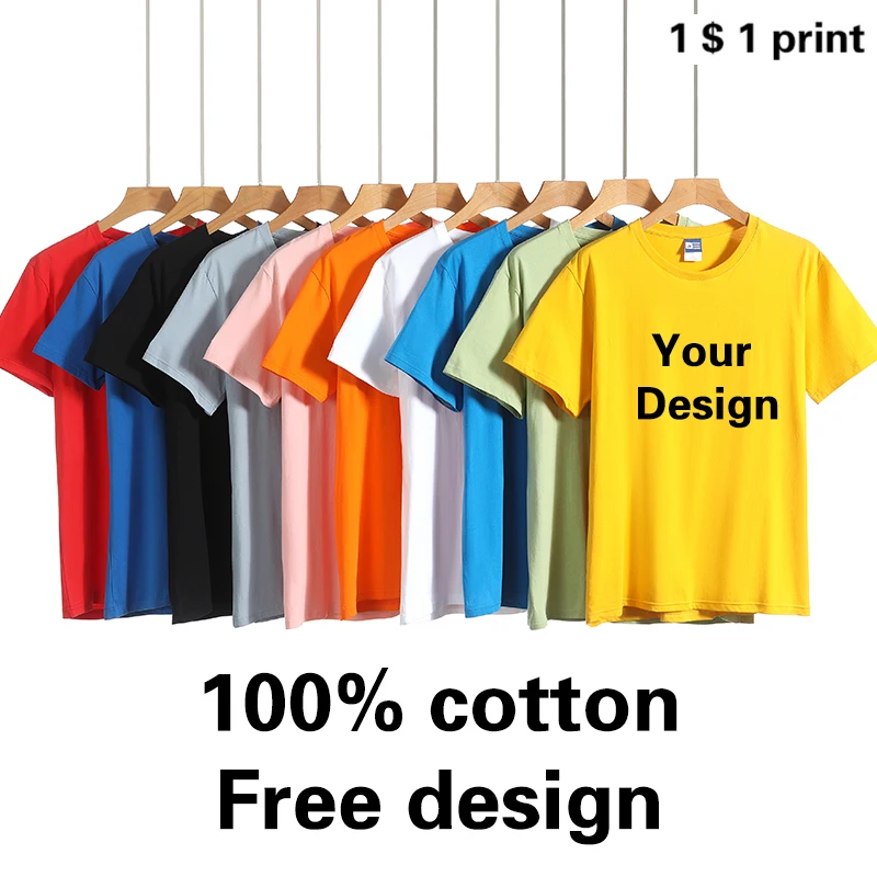 T Shirt Print Logo Women For Men Custom 100% Cotton Advertising Activities Company Friend Gathering Dinner Party Diy Photo Team