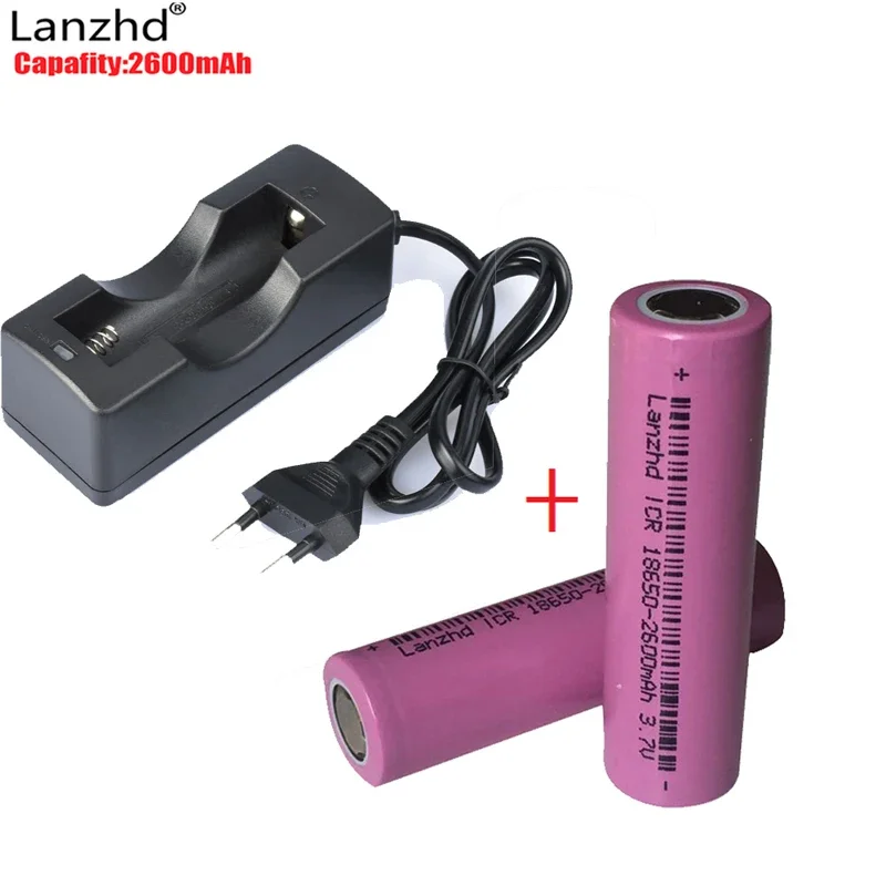 18650 charger for 18650 And charger accumulator 18650 Rechareable batteries 2600mah Li-Ion battery together with charger 3.7v