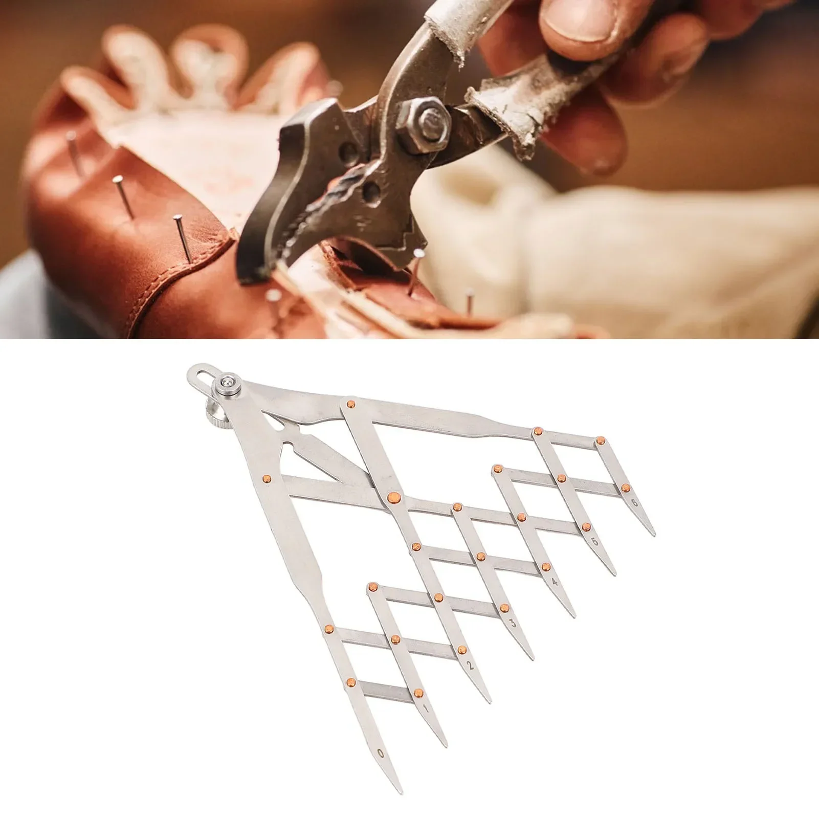 Equal Distance Measuring Ruler Stainless Steel Equidistant Ruler Equal Space Divider Leather Belt 5/7 Teeth With Lock Function