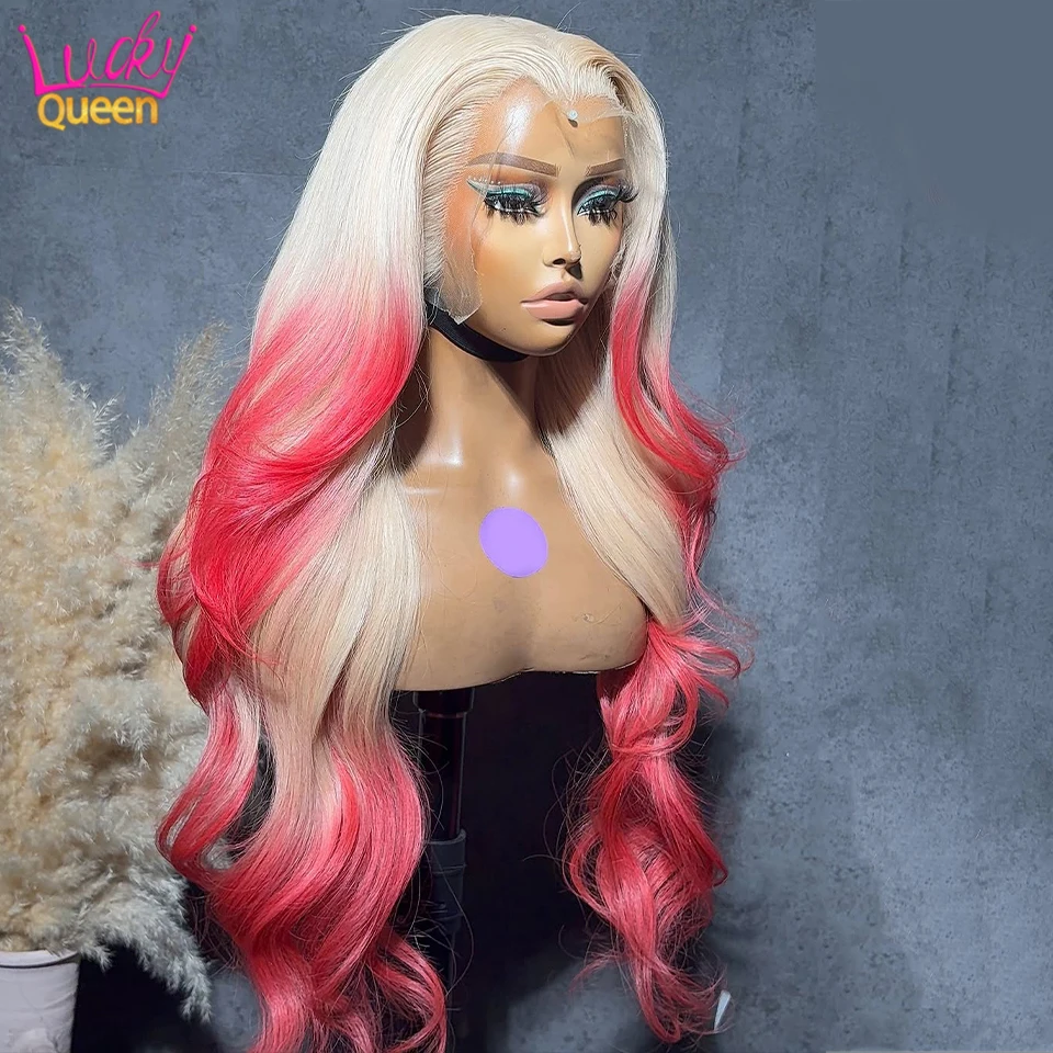 

Ombre Highlights Blonde Pink Lace Front 613 Human Hair Wig 13x4 13x6 Human Hair Wigs Body Wave 613 Hair For Women Pre Plucked