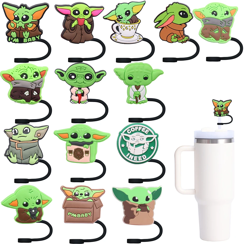 

Hot sale cartoon silicone straw cap Drink straw plug ReusableDust prevention spill-proof drinking cup straw cap pendant