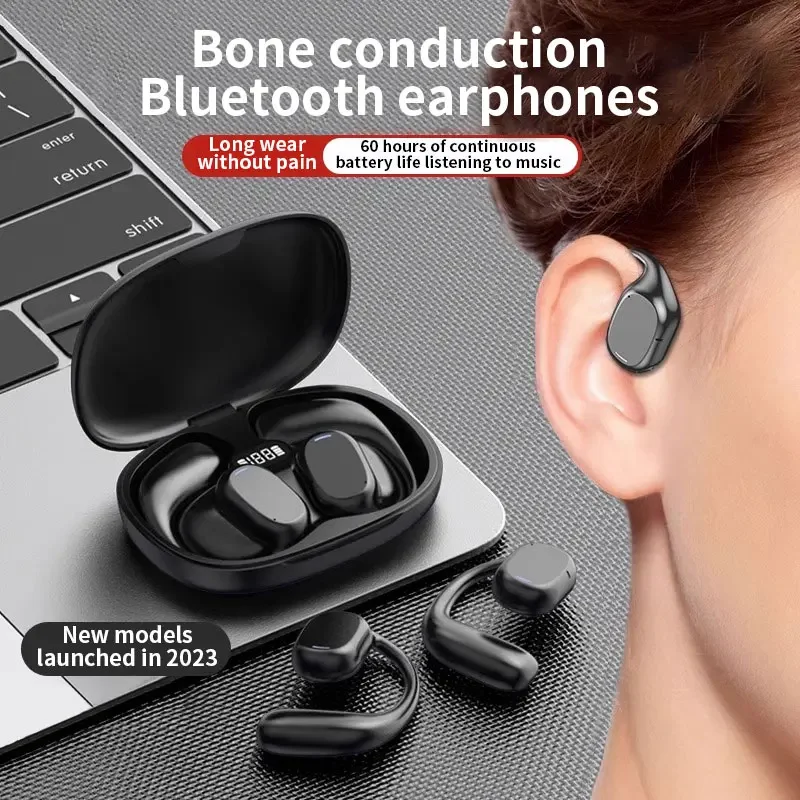 

2024 New Bluetooth Earphones Conduction Ear Hook Wireless Sport Headphone HiFi Stereo Gaming Headset Noise Reduction Earbuds