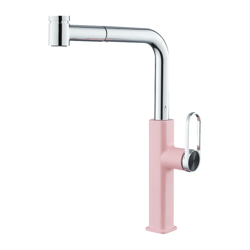 

Color personalized vegetable basin faucet Rotating Multifunctional pulling kitchen faucet