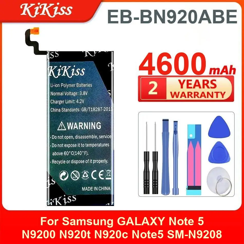 

4600Mah Kikiss Battery EB-BN920ABE For Samsung GALAXY Note 5 N9200 N920t N920c SM-N9208