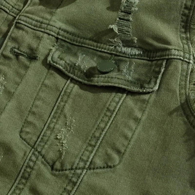 جديد شخصية النسخة الكورية سليم صالح الرجال سترة جينز الرجال سترة جينز الجيش الأخضر سترة جينز