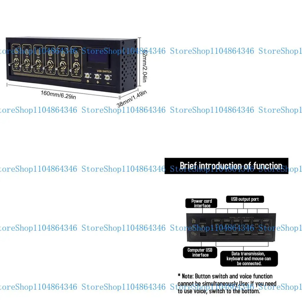 

5asd 6 Port USB Hub Splitter for Laptop USB Extender Multi USB Port Expander