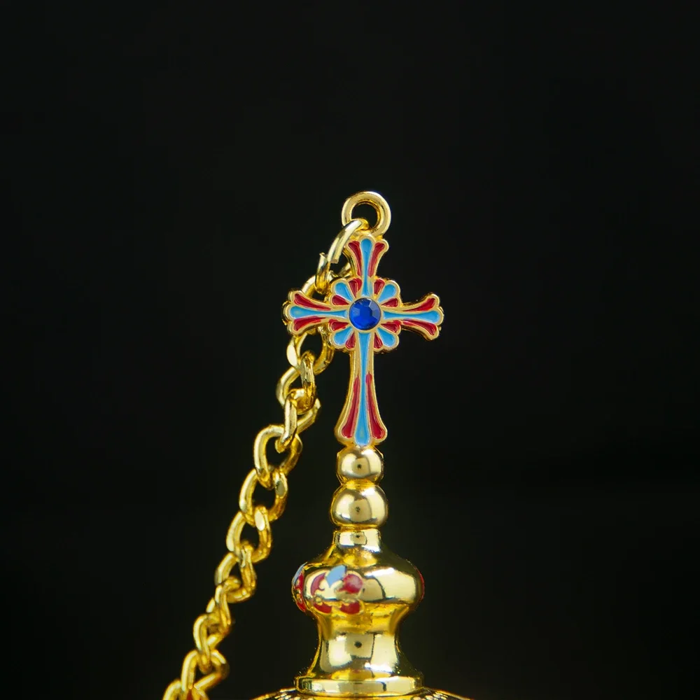 HTISOK Ostorthodoxer Kirchen-Weihrauchbrenner, Goldener Hängender Weihrauchbrenner mit Großem Rauchloch für Kirchen – Detail 7