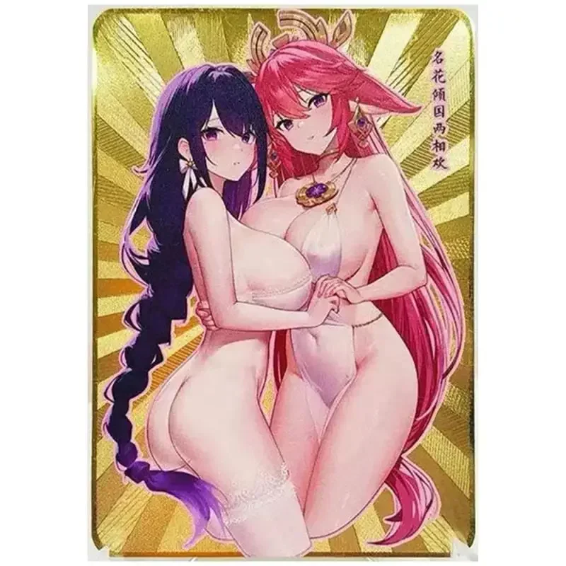 Anime Goddess Story DIY ACG Metallbrechung Folie Yae Miko Beelzebul Shenhe Spielzeug für Jungen Sammelkarten Geburtstagsgeschenk