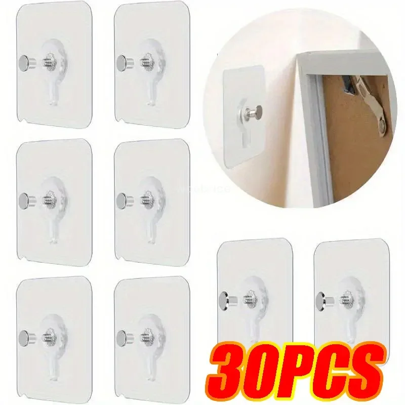 Strong Adhesive Wall Hook Hanging Sticker Hanger Self-adhesive Wall Hangers Without Holes for Frame Poster Photo Clock Wall Hook