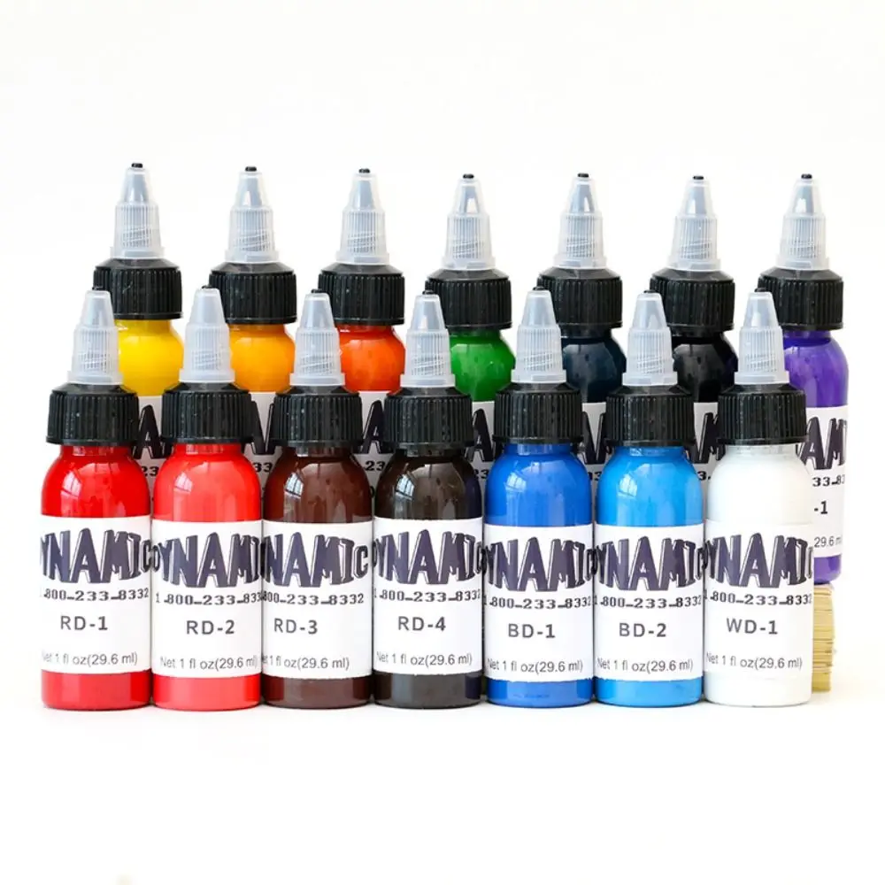 High Quality 30ML Tattoo Ink White Blue Black Brown Tattoo Practice Color Purple Pink Red Green Tattoo Pigment