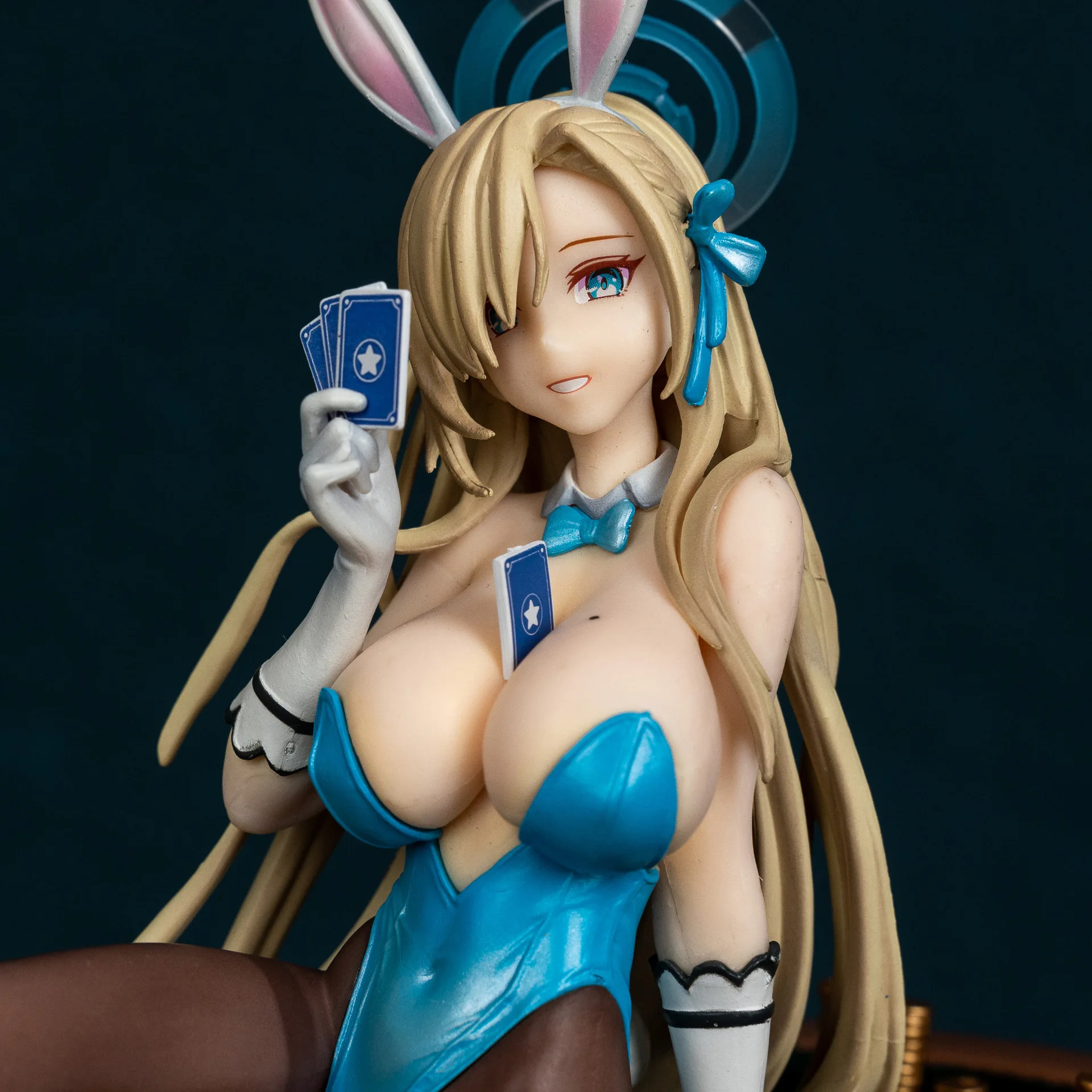 27cm Blue Archive Ichinose Asuna Bunny Girl Sit In Table Game Girl Figures Models Statue Model Boy Collectible Ornament Doll Toy