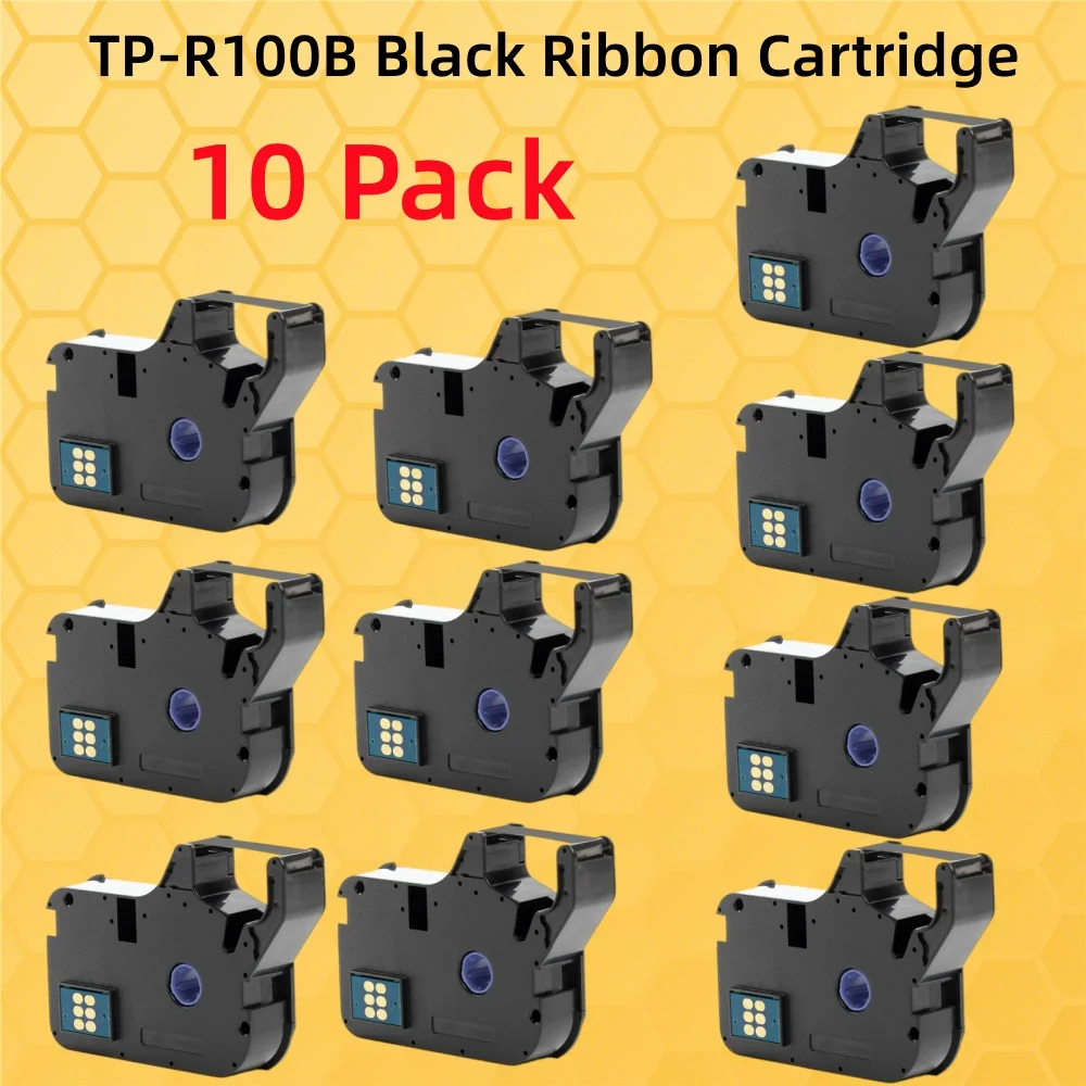 Ribbon Cartridge TP-R100B Ribbon for Supvan Sleeves & Heat Shrink Tubes  Wire Marker Printer Black 12mm*80m