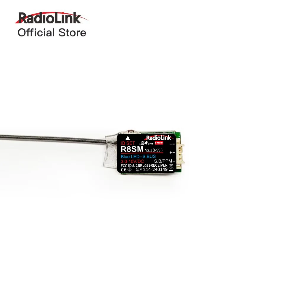 

Radiolink R8SM 8 Channels 2.4GHz Super Mini Tiny RC Receiver SBUS/PPM for Mini Drone Works with T8S/T8FB Transmitter Controller
