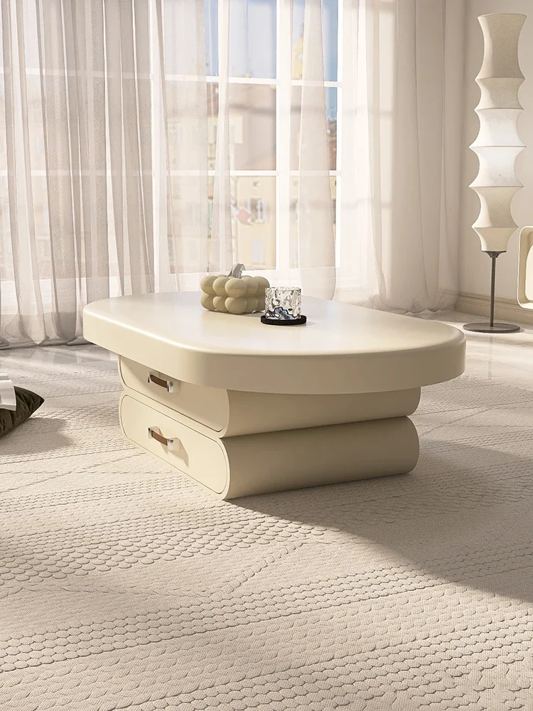 

Luminous coffee table, living room, household modern minimalist storage, French style coffee table, small table