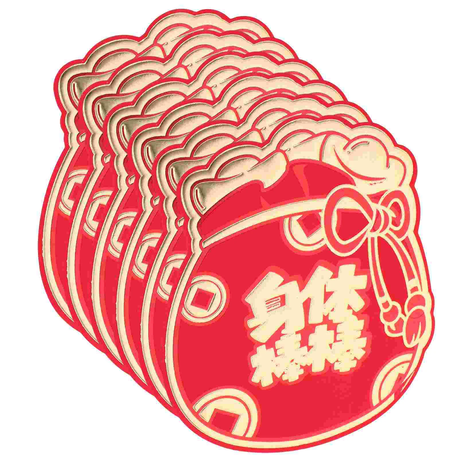 6 Pcs Hot Stamping Red Envelope New Year Envelopes Lunar Gift Bags Luck Money Wallet Chinese Paper