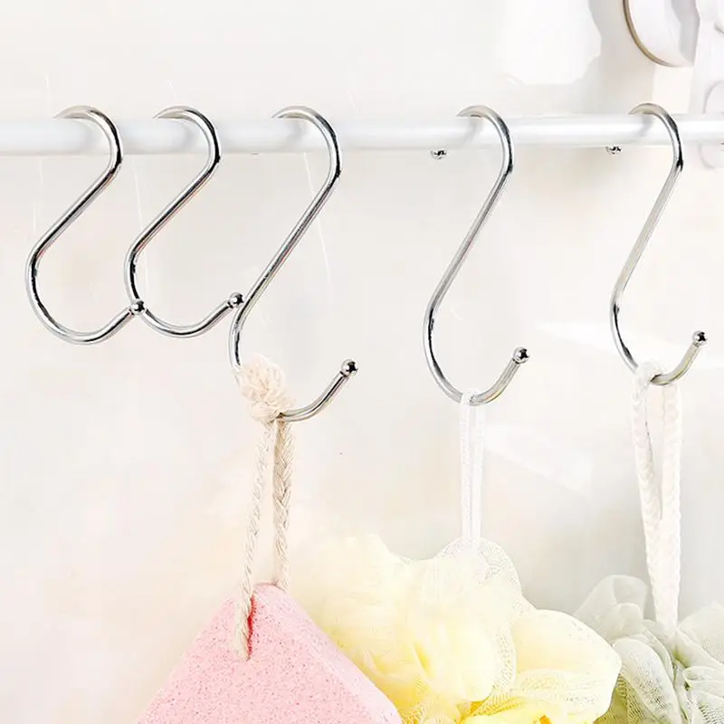 S-Shaped Closet Hooks Multipurpose Household Hooks Rust-Proof Camping Hooks With Large Bearing Load Hangable Hooks For Bedroom