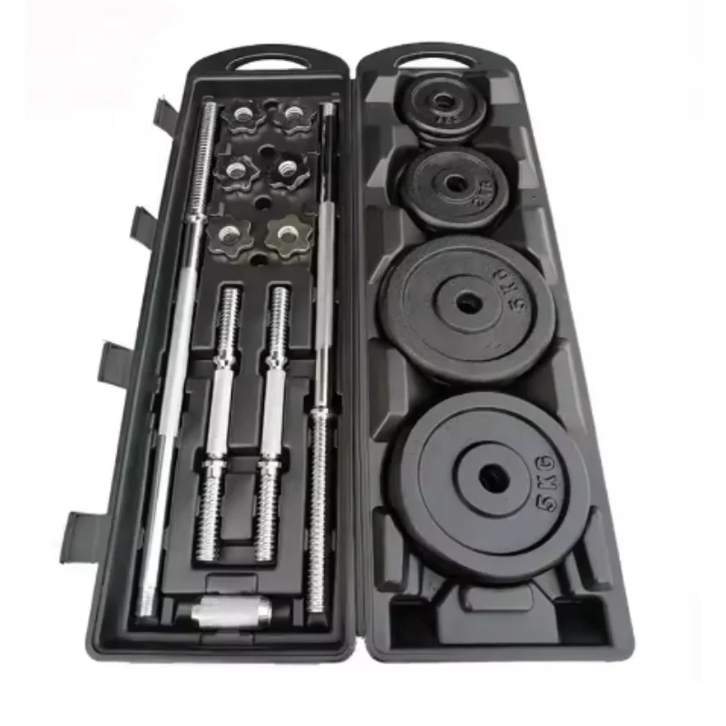10kg 15kg 20kg Gym Home Weightlifting Dumbbells with Box Painted Black Painted Cast Iron Dumbbells Barbell Set.