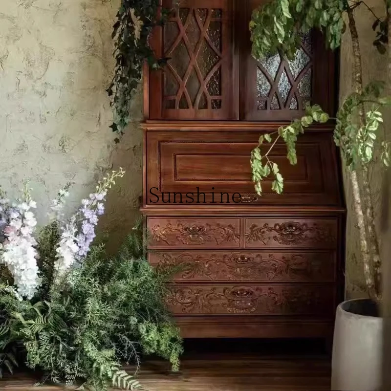 New French retro wabi style wedding dress real scene props cabinet sofa decoration