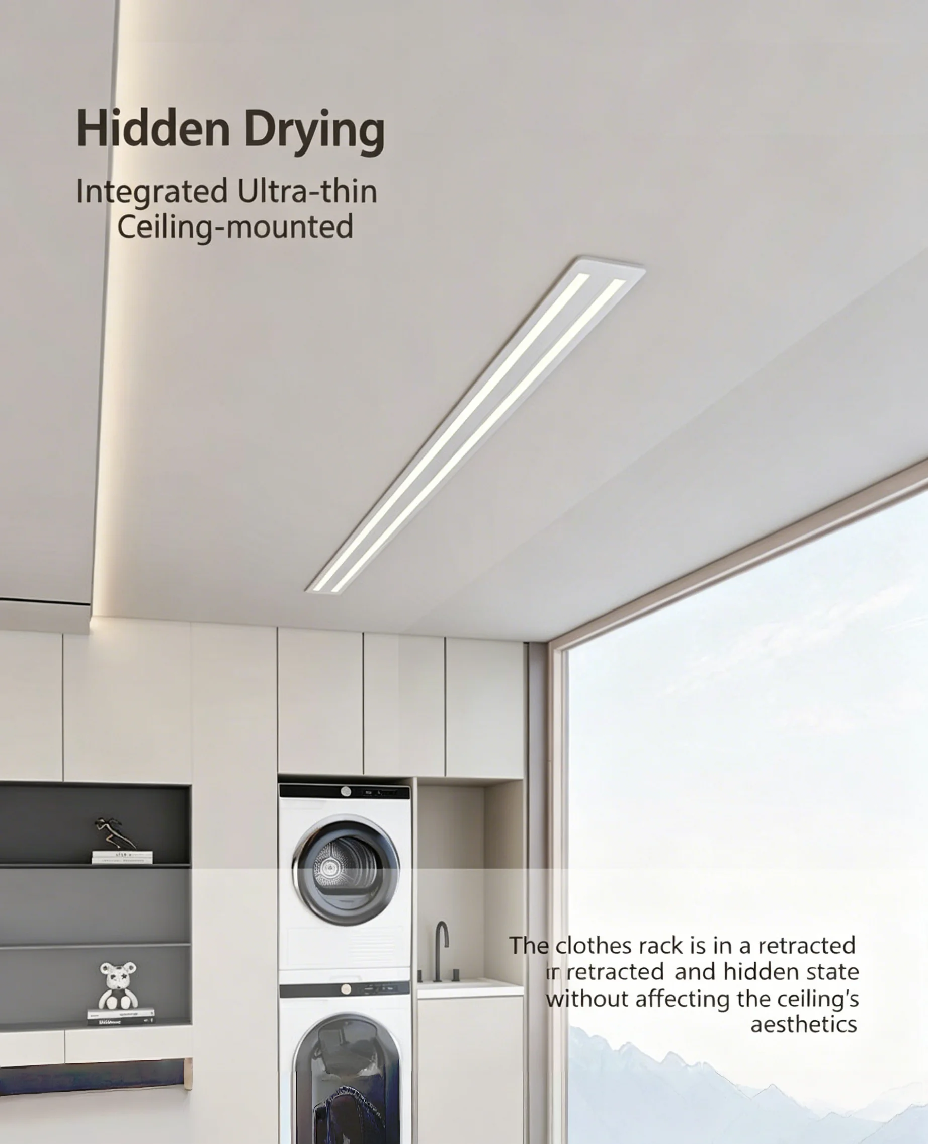 Hidden EmbedDed Indoor Automatic Lifting and Lowering Clothes Drying Rack Smart view 5