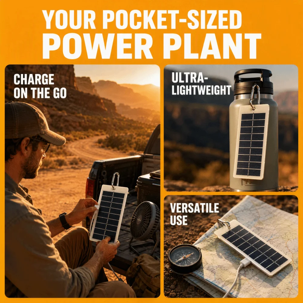 5V 1.5W USB Solar Charger Panel with USB Output High Efficiency Solar Panel Charger Waterproof Multipurpose