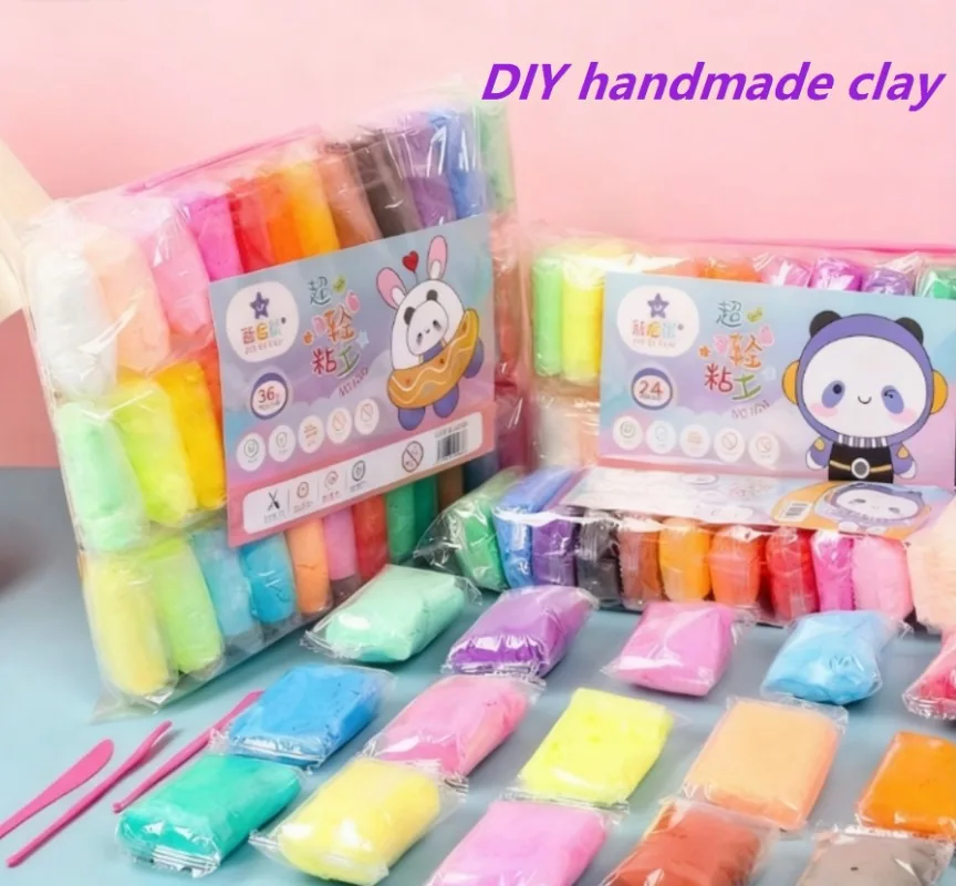 Farbiger Ton, Kindermodellierung, Basteln, Kinder, lufttrockener Ton mit Handwerkzeugen, stimulieren Kinder, frühes Lernen, Aktivitäten, interaktiv