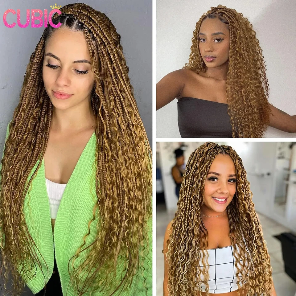 Extensions de cheveux vierges pour tressage, 28 ", cheveux humains bouclés, vague profonde, sans trame, tresses Boho, en vrac, 27 documents