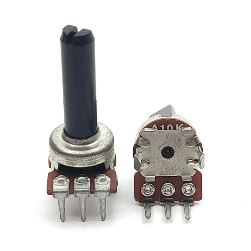 5PCS A10K A103 121 Type Single Link Audio Power Amplifier Potentiometer Single Row 3 Pin Half Shaft 20MM Handle