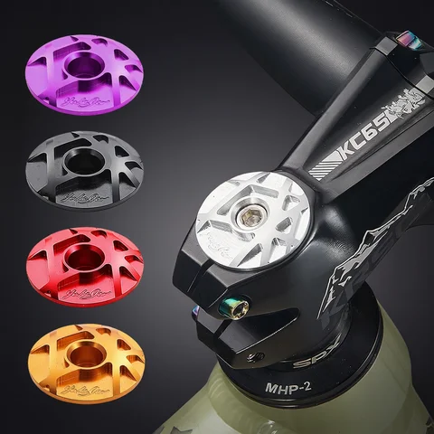 Bicycle Headset Cap MTB Road Bike Stem Headset Top Cap Cover CNC with Screw for 28.6mm Fork Head Tube Cycling Accessories