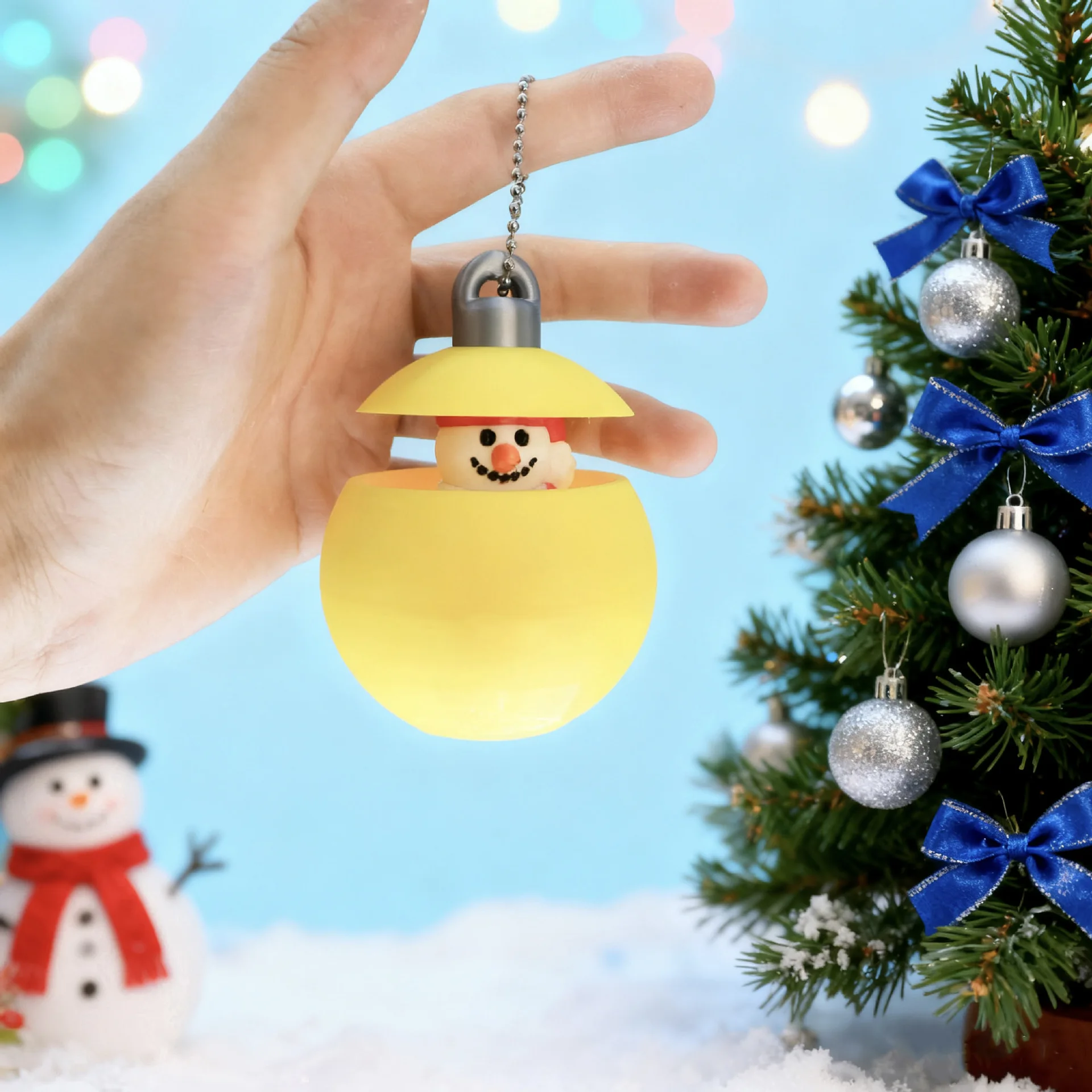 

New Christmas Ball Surprise Christmas Ball Cartoon Santa Claus, Elk And Snowman Christmas Tree Pendant Home Decor Party Gifts