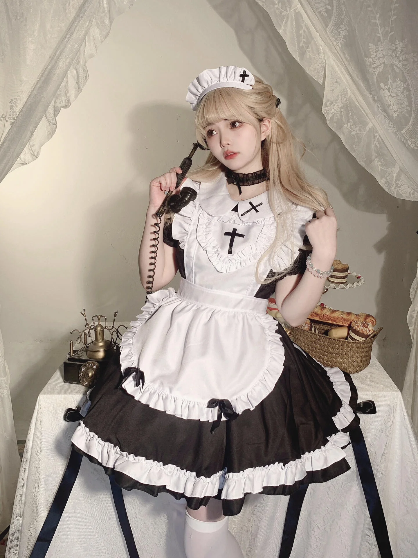 

Japanese Maid orm Cosplay Costume loween Role-plang Apron Women's Clothing Student School orm Work orm