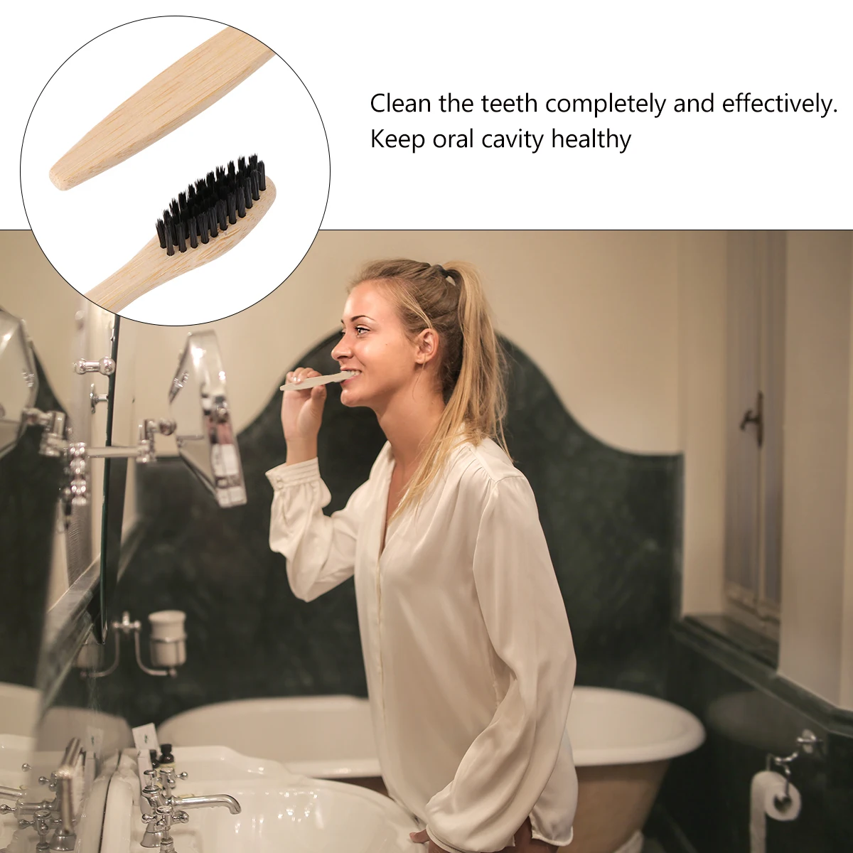 

10 pcs Toothbrush Set Eco Friendly Bamboo Handle Toothbrushes Water Absorbent Adult Brush Bristle Oral Care Dry Storage