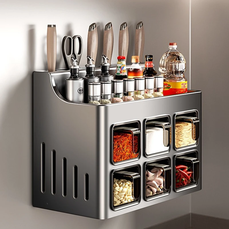 

American Kitchen Organizer Wall-mounted Non-punching Organizer Household Convenience Living Room Furniture Rangement​ XY40ZWJ