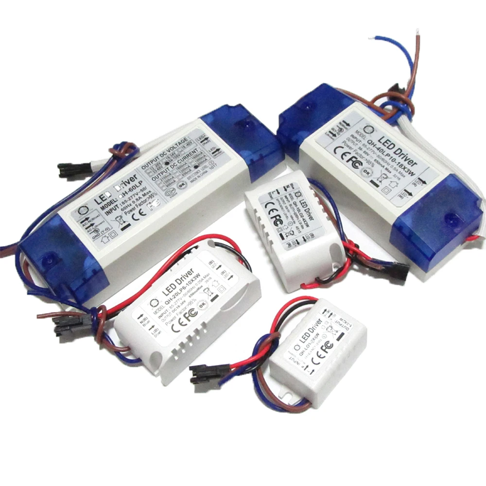 Wysoka PF sterownik stałoprądowy LED 600mA 3W 10W 20W 30W 40W 50W 60W 1-2x3w 6-10x3w 10-18x3w 18-30x3W lampa transformatory