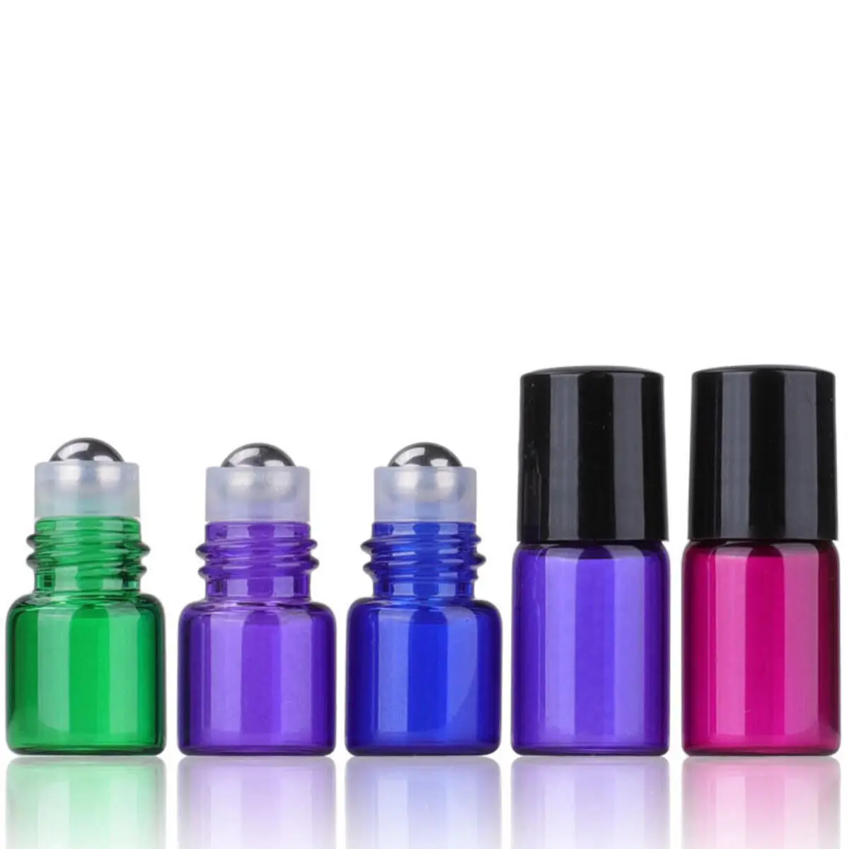 1/2/3 ML MIX Colour Glass Essential Oil Aromatherapy Roller Bottles Perfume Roll on Ball Bottle Refillable Travel Mini Size