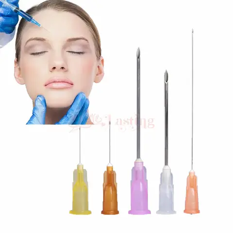 100pcs Hot sale 14G 18G 23G25G 27G 30G 32G 4mm 13mm Disposable Plastic Meso Needle Single Packing Sharp Tattoo Needle Tool Parts