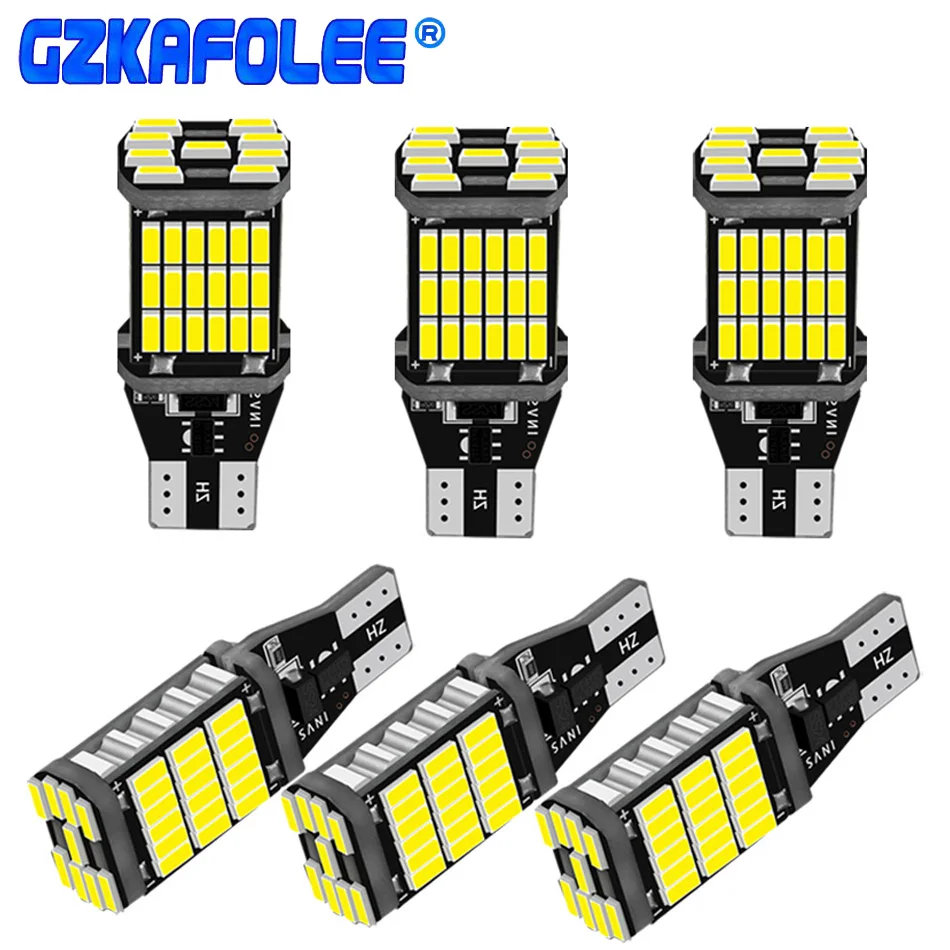 

New 6 Pcs T15 LED W16W 921 912 T16 902 Bulbs High Power 45pcs 4014SMD Super Bright 1200LM Replace For Car Reversing Light White