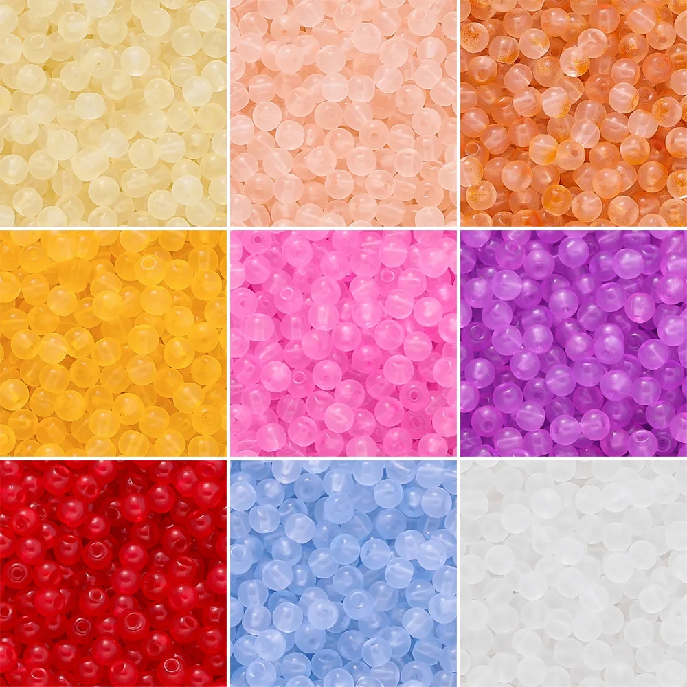 

50Pcs/lot 4mm Glass Round Beads Loose Spacer Beads for Jewelry Making DIY Bracelet Necklace Accessories