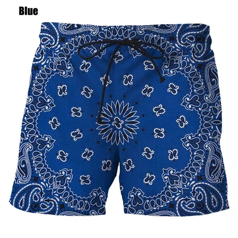 

New Bandana Pattern Men Women 3D Printing Harajuku Style Beach Short Pants Causal Fashion Water Sport Gym Pant Surf Board Shorts