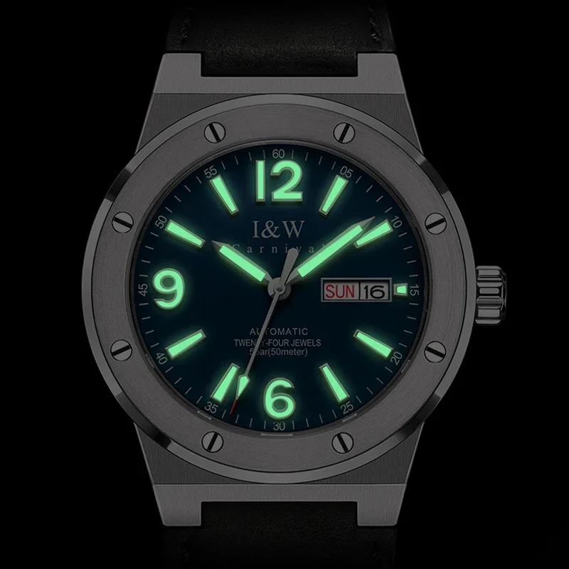 IW كرنفال ساعات المعصم الميكانيكية الماركات الفاخرة اكسسوارات للرجال الحركة التلقائية الياقوت مرآة الذكور ساعة مقاومة للماء