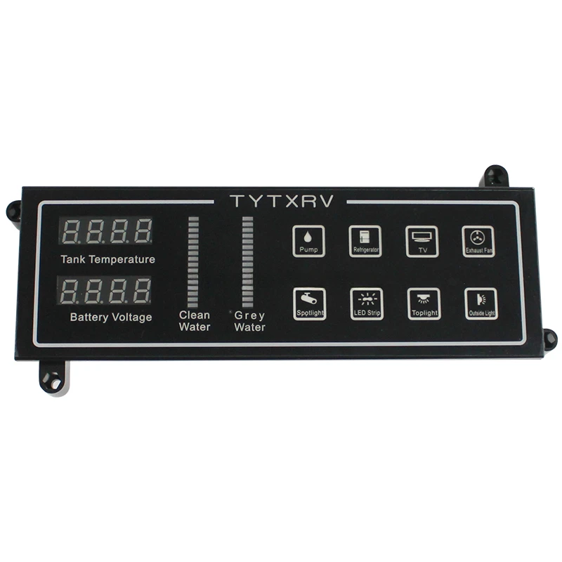 TYTXRV OEM 12V 8 Way Blue Light Touch Panel Include Voltmeter Water Temperature Caravan Intelligent RV Control Panel